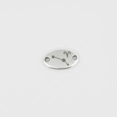 Oval Zodiac Aries Silver 1.8x1.1cm