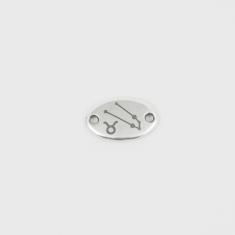 Oval Zodiac Taurus Silver 1.8x1.1cm