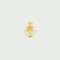 Metal Hand-Heart Gold 1.5x1cm