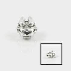 Μεταλλικό Κεφάλι Δράκου Ασημί 1.5x1.1cm