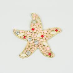 Gilt Starfish Pink Enamel 6.7x6.7cm