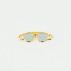 Γυαλιά Χρυσά Σμάλτο Γαλάζιο 2.3x0.8cm