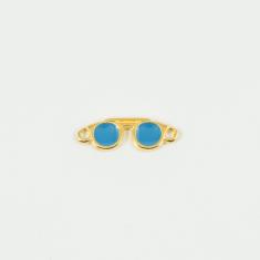 Γυαλιά Χρυσά Σμάλτο Μπλε 2.3x0.8cm