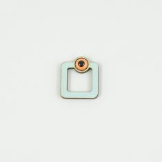 Wooden Eye Outline Light Blue 1.8x1.6cm