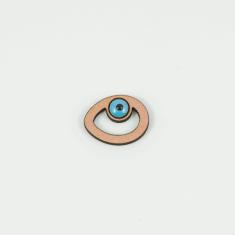 Wooden Eye Pink Gold 1.8x1.4cm