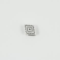 Metal Rhombus Silver 1.7x1.4cm