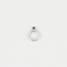 Circle Outline Silver 1.1x0.8cm