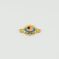 Μάτι Χρυσό Σμάλτο Μπλε 2x1.1cm