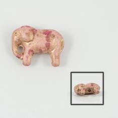 Ceramic Elephant Pink-Gold 2.8x2.2cm