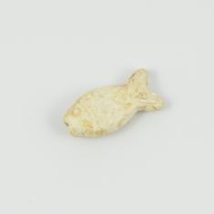 Κεραμικό Ψάρι Μπεζ-Χρυσό 2.7x1.3cm