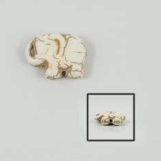 Elephant Howlite White 2.1x1.6cm