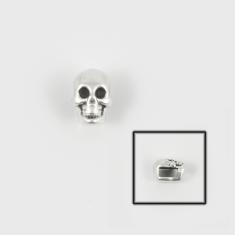 Μεταλλική Νεκροκεφαλή Ασημί 9x7mm