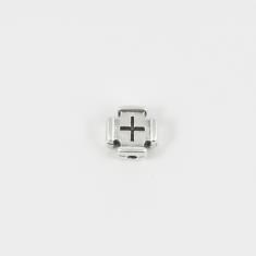 Metal Passed Cross Silver 8x8mm