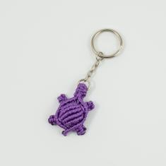 Key Ring Knitted Turtle Purple