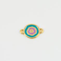 Eye Gold Enamel Turquoise 2.2x1.4cm