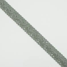Κορδέλα Πλεκτή Γκρι 2.5cm