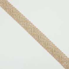 Κορδέλα Πλεκτή Μπεζ 2.5cm