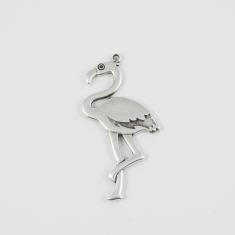 Metal Flamingo Silver 5x2.7cm