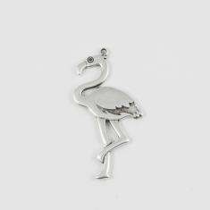 Metal Flamingo Silver 5x2.7cm