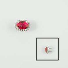 Oval Crystal Red 2.4x1.9cm