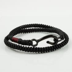 Macrame Bracelet Black Steel Hook