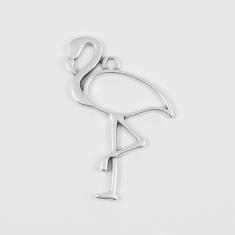 Metal Flamingo Silver 5x3.5cm