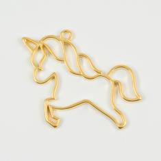 Metal Unicorn Gold 5.9x4.3cm