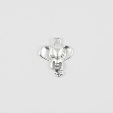Metal Elephant Silver 2.5x2.1cm