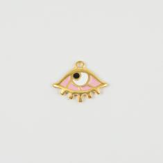 Eye Gold Enamel Pink 2.4x2cm