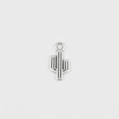 Metal Cactus Silver 1.5x0.8cm