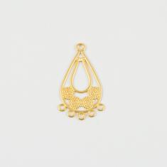 Oval Item Gold Connectors 3.3x1.9cm