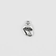 Metal Lips Silver 1.4x0.9cm