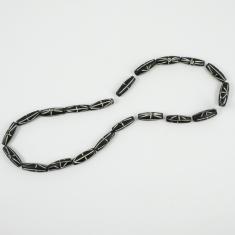 Bone Beads Black 2.4x0.9cm