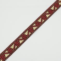 Ribbon Designs Gold-Red 20mm