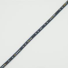 Flat Leather Studs Blue 5mm