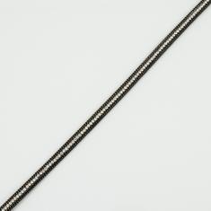 Flat Leather Rhinestones Black 6mm