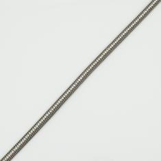 Flat Leather Rhinestones Gray 6mm