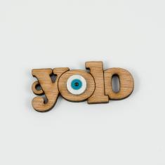Wooden "Yolo" Natural 5x2.1cm