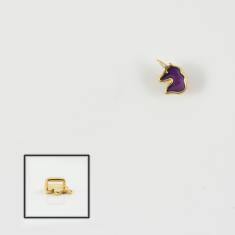 Unicorn Gold Enamel Purple 10x8mm