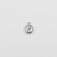 Metal Yin Yang Silver 1.3x1cm