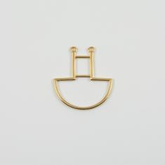 Semicircle Outline Gold 3.4x3.1cm