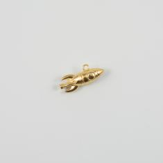 Μεταλλικός Πύραυλος Χρυσός 2.5x1cm