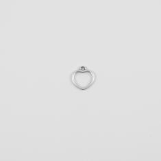Καρδιά Περίγραμμα Ασημί 1.2x1.1cm