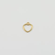 Καρδιά Περίγραμμα Χρυσή 1.2x1.1cm