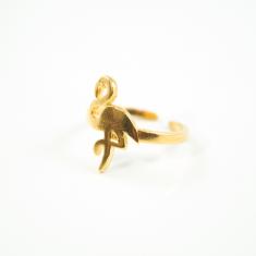 Δαχτυλίδι Φλαμίνγκο Χρυσό 2.2x2.1cm