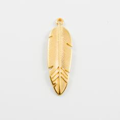 Metal Feather Gold 3.4x1cm