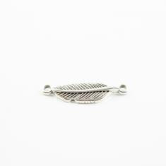 Metal Feather Silver 4x1.1cm