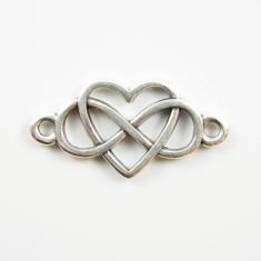Infinity-Heart Silver 2.5x1.3cm