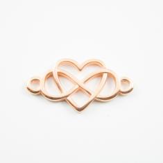 Infinity-Heart Pink Gold 2.5x1.3cm