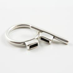 Clasp Hoop-Bar Silver 2.5x2cm